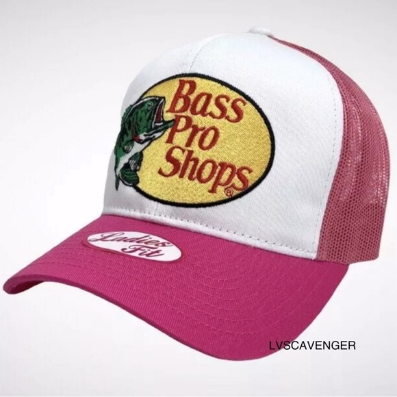 Bass Pro Shops Embroidered Pink Trucker Hat, Ladies Fit! - Picture 2 of 6